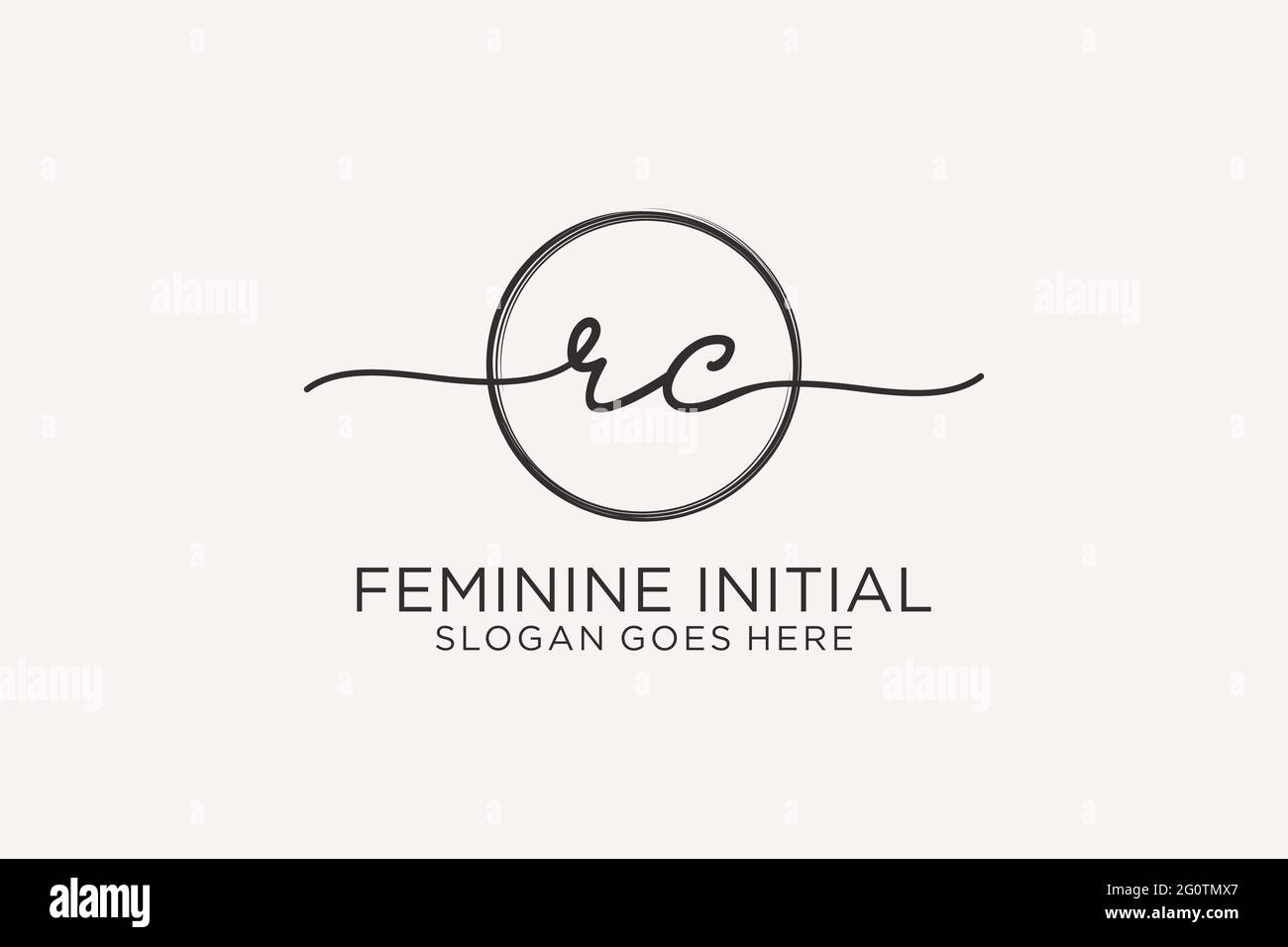 RC handwriting logo with circle template vector logo of initial ...