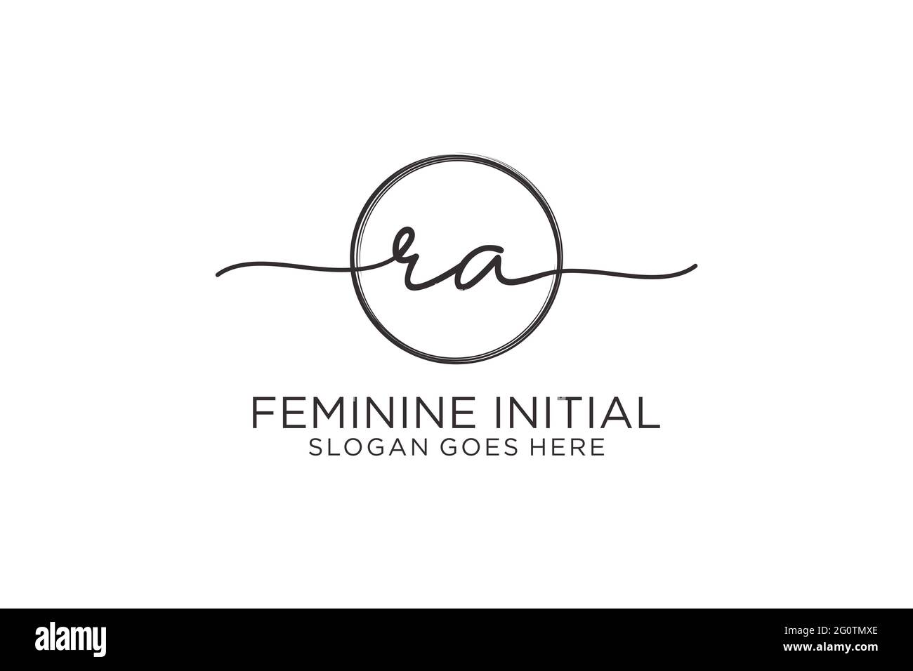 RA handwriting logo with circle template vector logo of initial ...