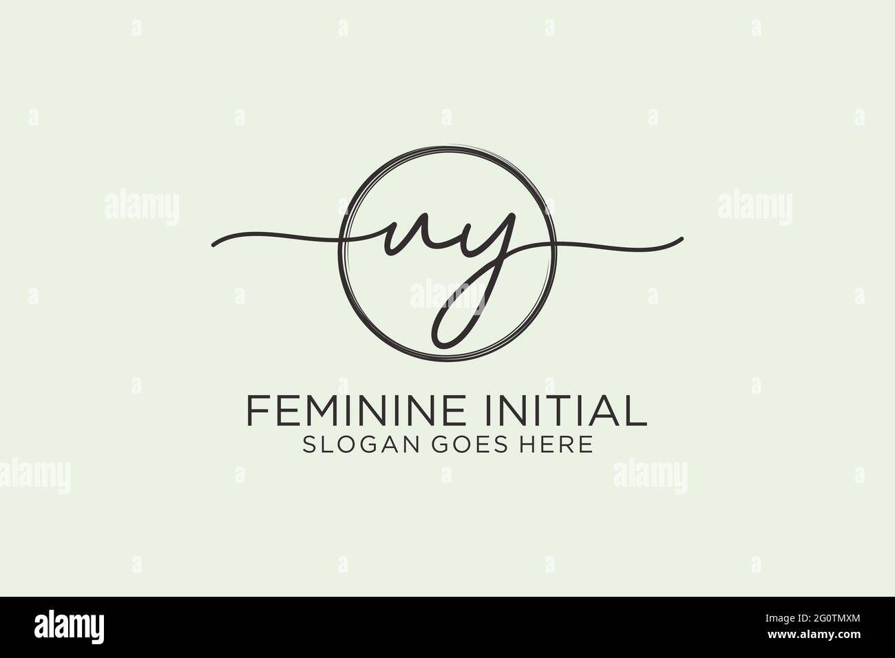 UY handwriting logo with circle template vector logo of initial ...