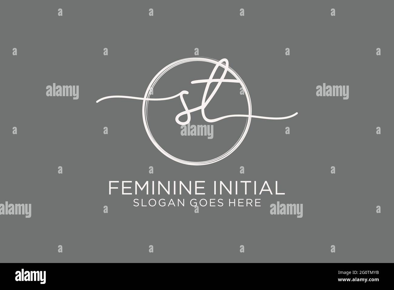 ST handwriting logo with circle template vector logo of initial ...
