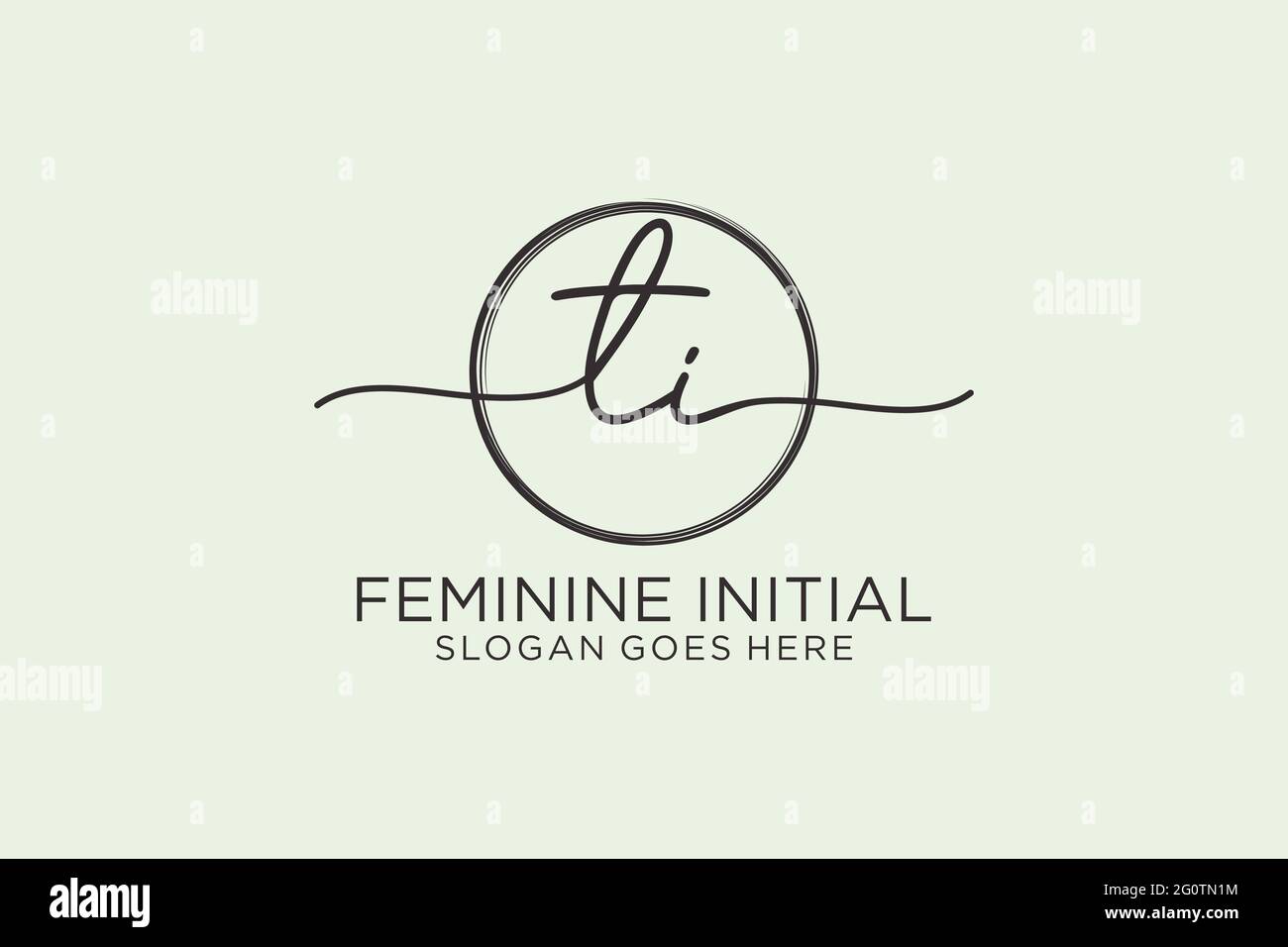 TI handwriting logo with circle template vector logo of initial ...