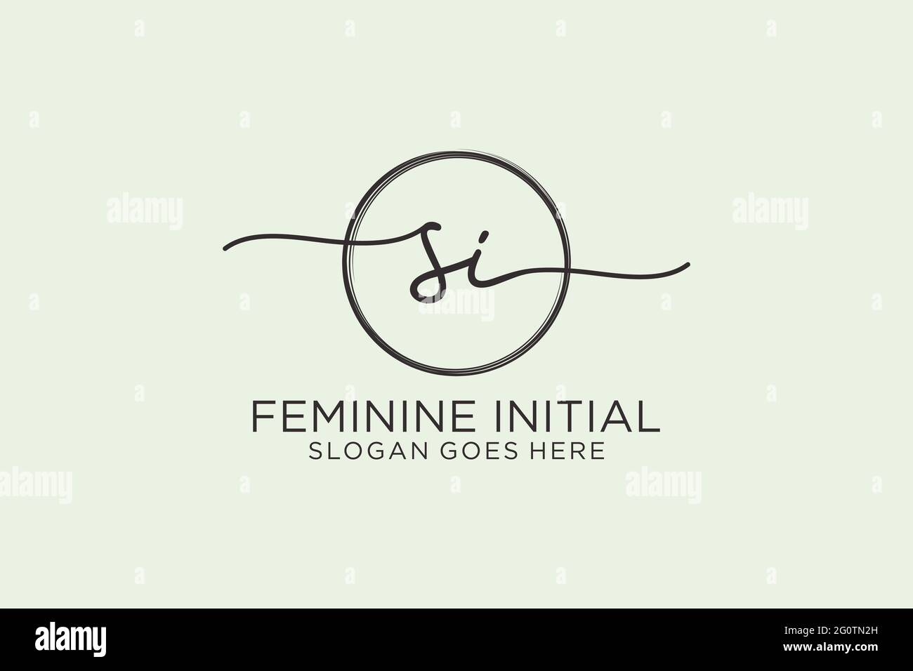 SI handwriting logo with circle template vector logo of initial ...