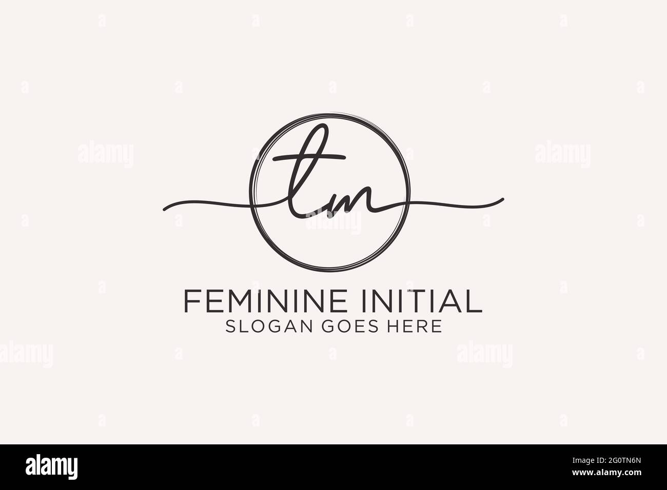 TM handwriting logo with circle template vector logo of initial ...