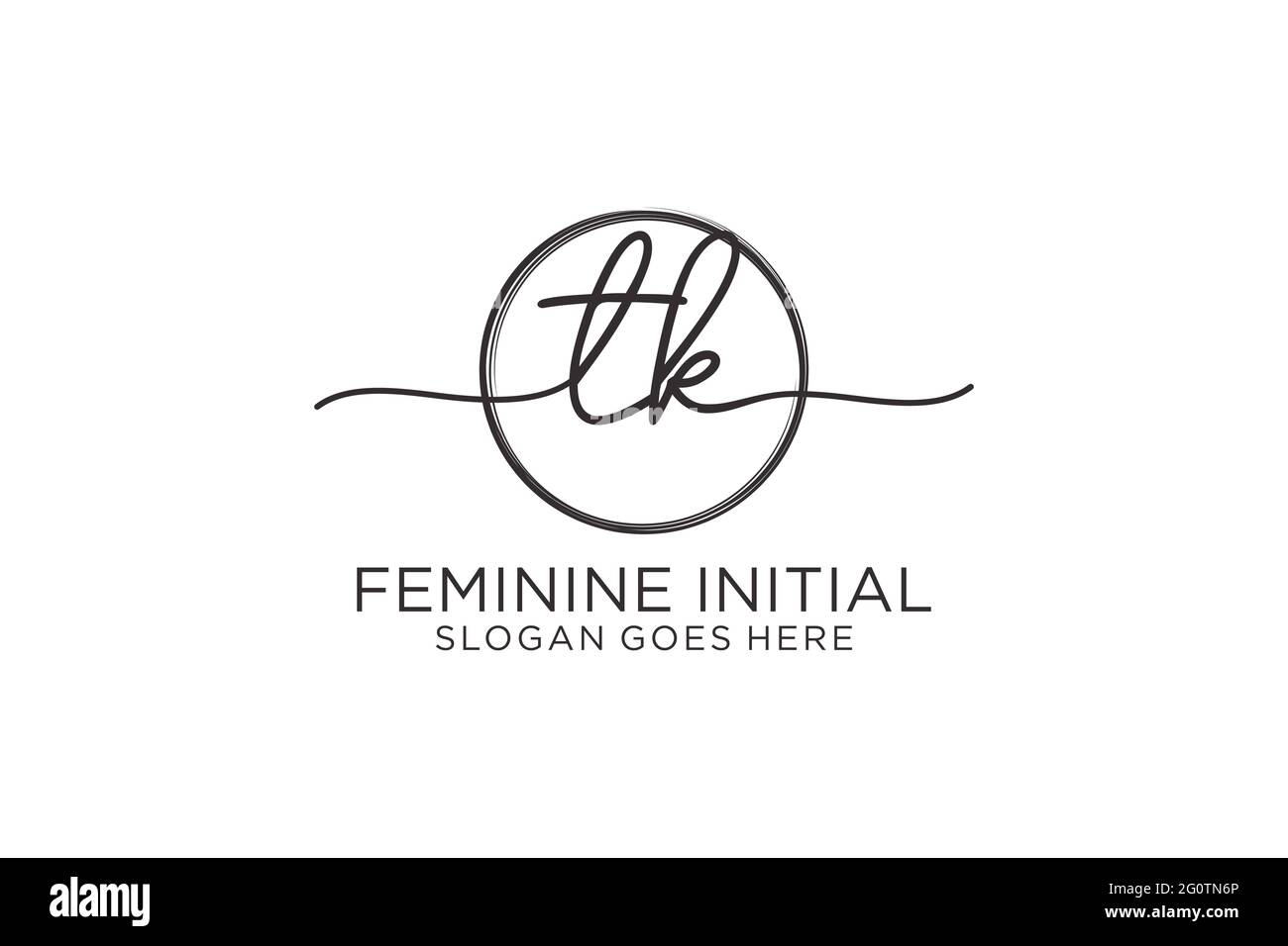 TK handwriting logo with circle template vector logo of initial ...