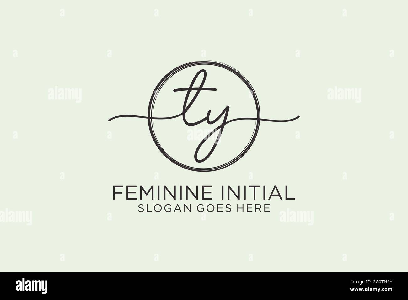 TY handwriting logo with circle template vector logo of initial ...