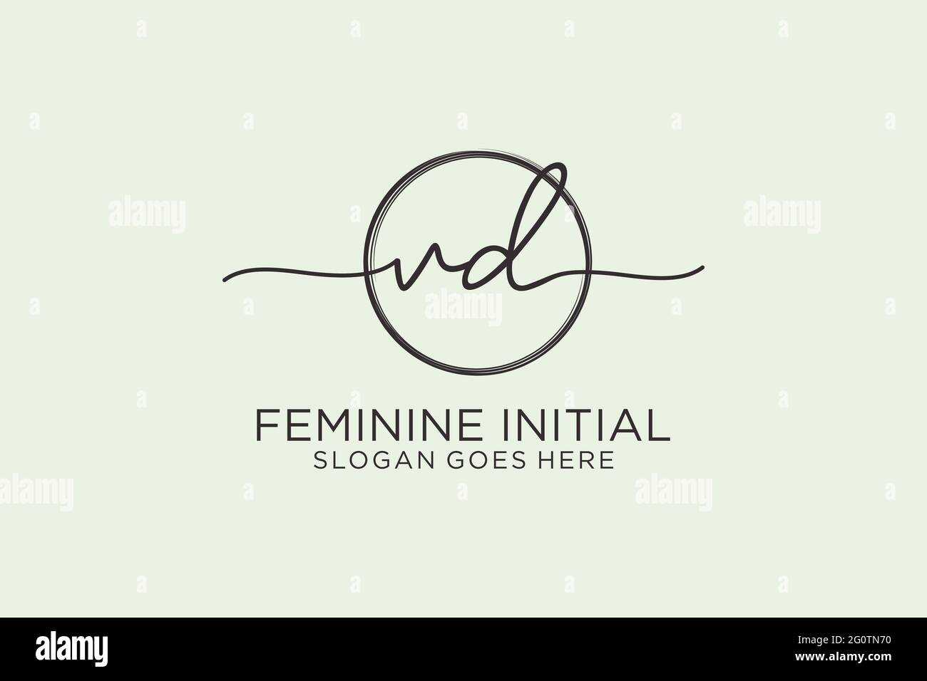 VD handwriting logo with circle template vector logo of initial ...