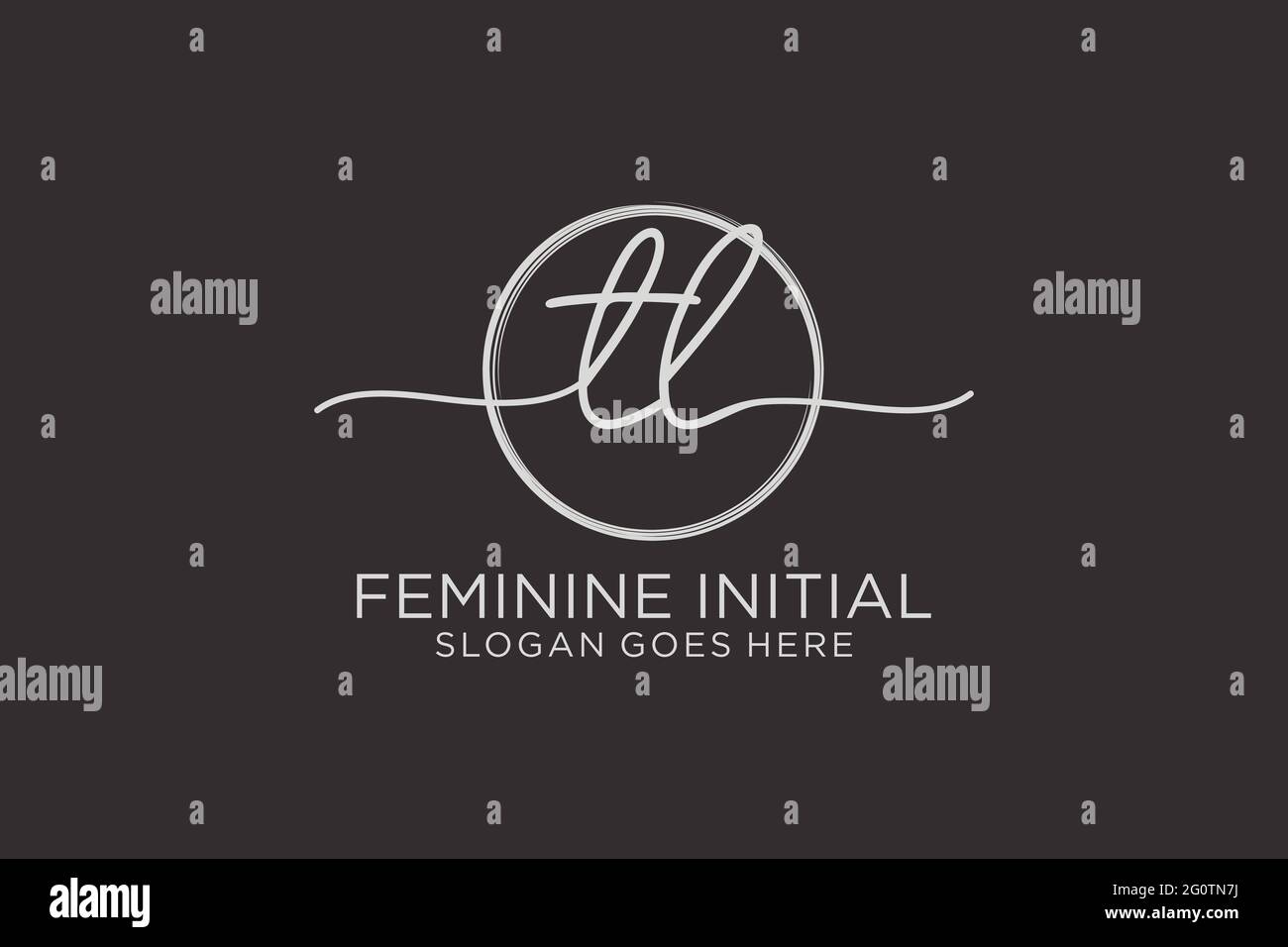 TL handwriting logo with circle template vector logo of initial ...