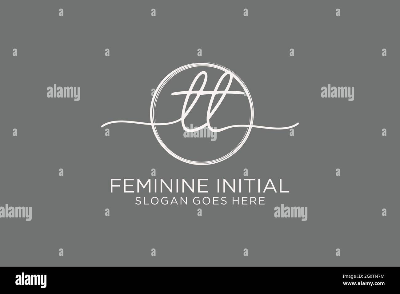 TT handwriting logo with circle template vector logo of initial ...