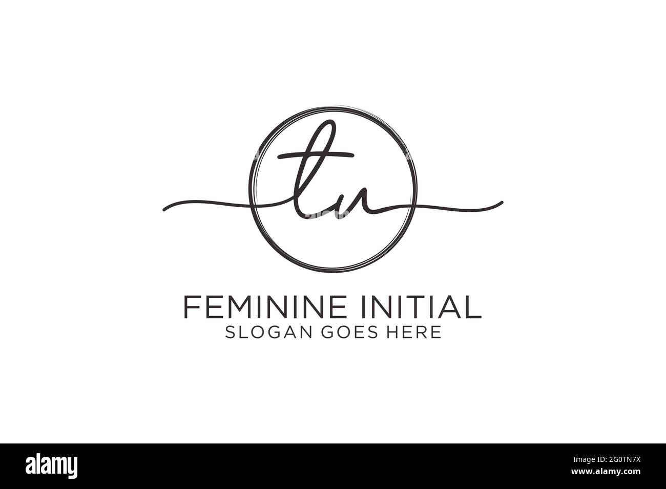 TU handwriting logo with circle template vector logo of initial ...