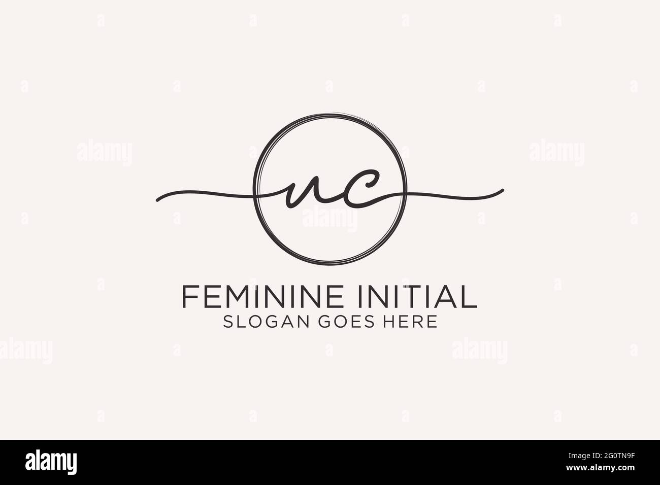 UC handwriting logo with circle template vector logo of initial ...