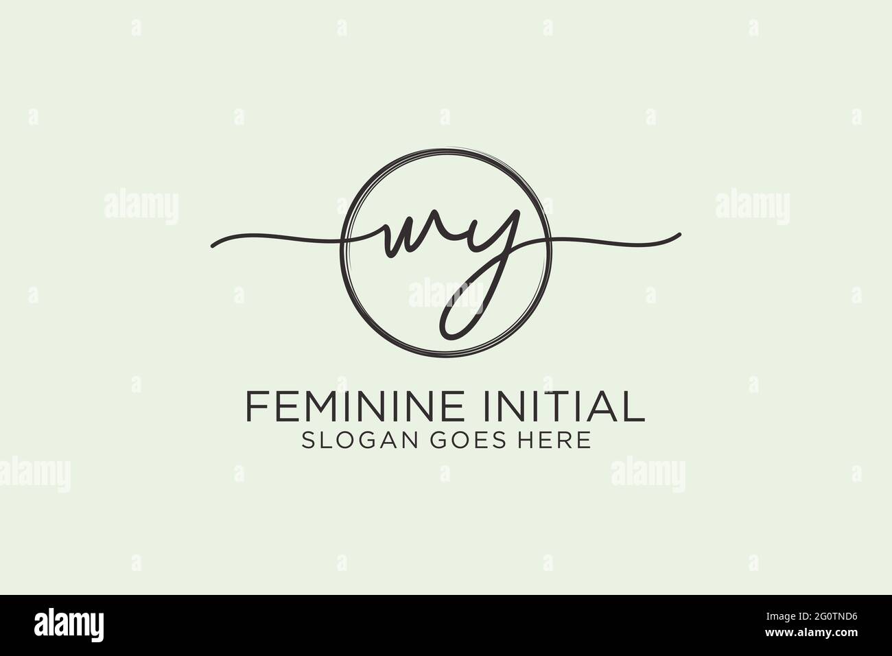 WY handwriting logo with circle template vector logo of initial ...