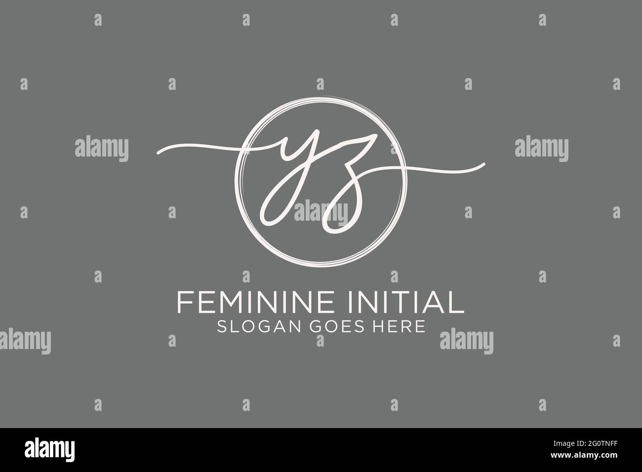 YZ handwriting logo with circle template vector logo of initial ...