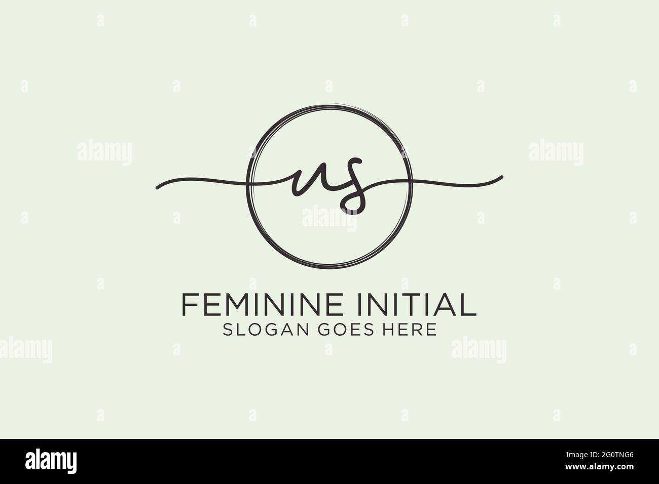 US handwriting logo with circle template vector logo of initial ...
