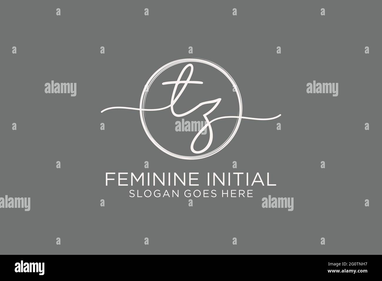 TZ handwriting logo with circle template vector logo of initial ...