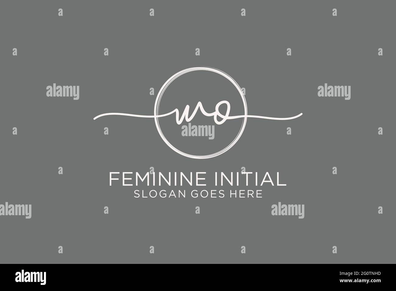 WO handwriting logo with circle template vector logo of initial ...