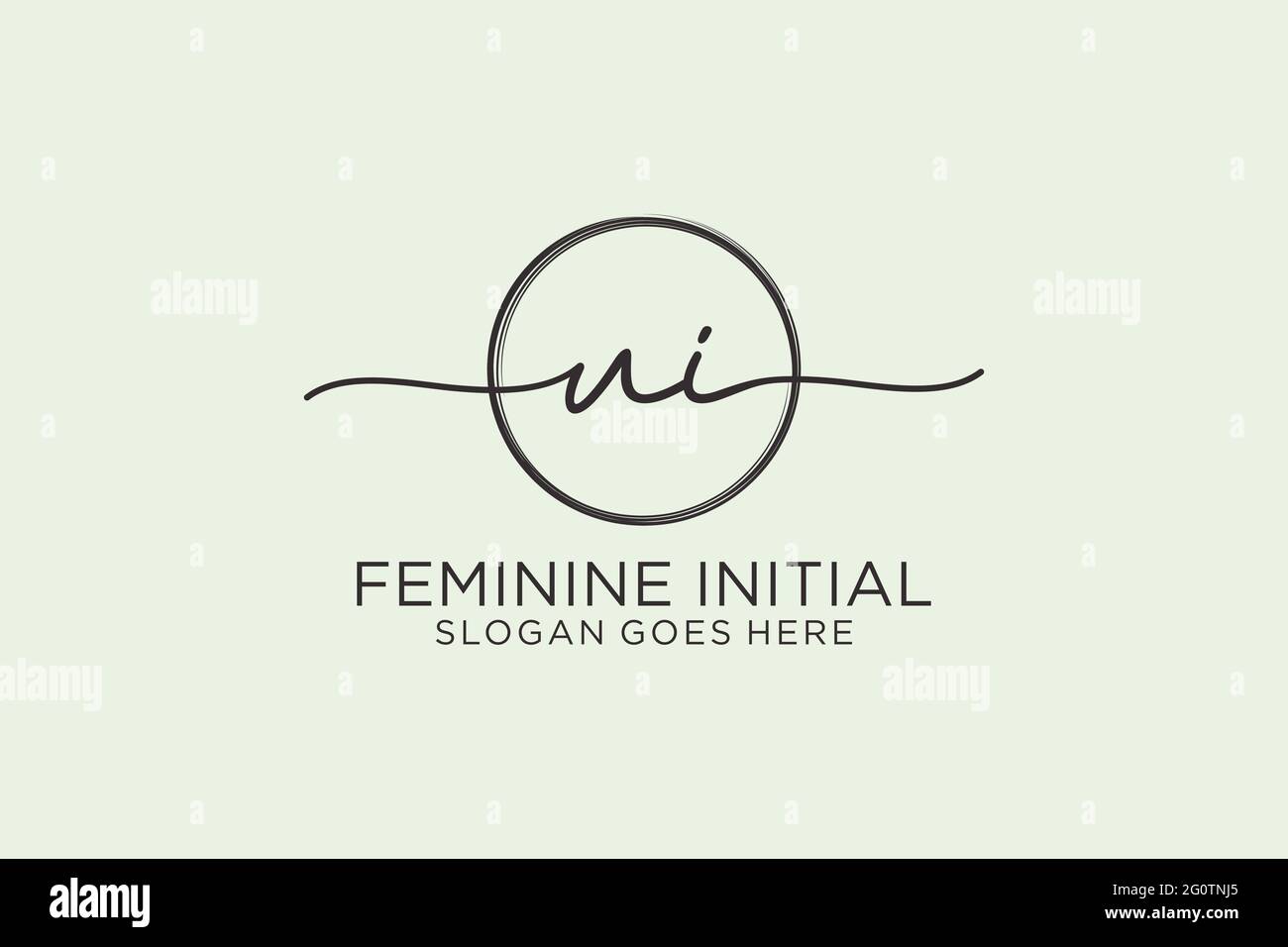 UI handwriting logo with circle template vector logo of initial ...