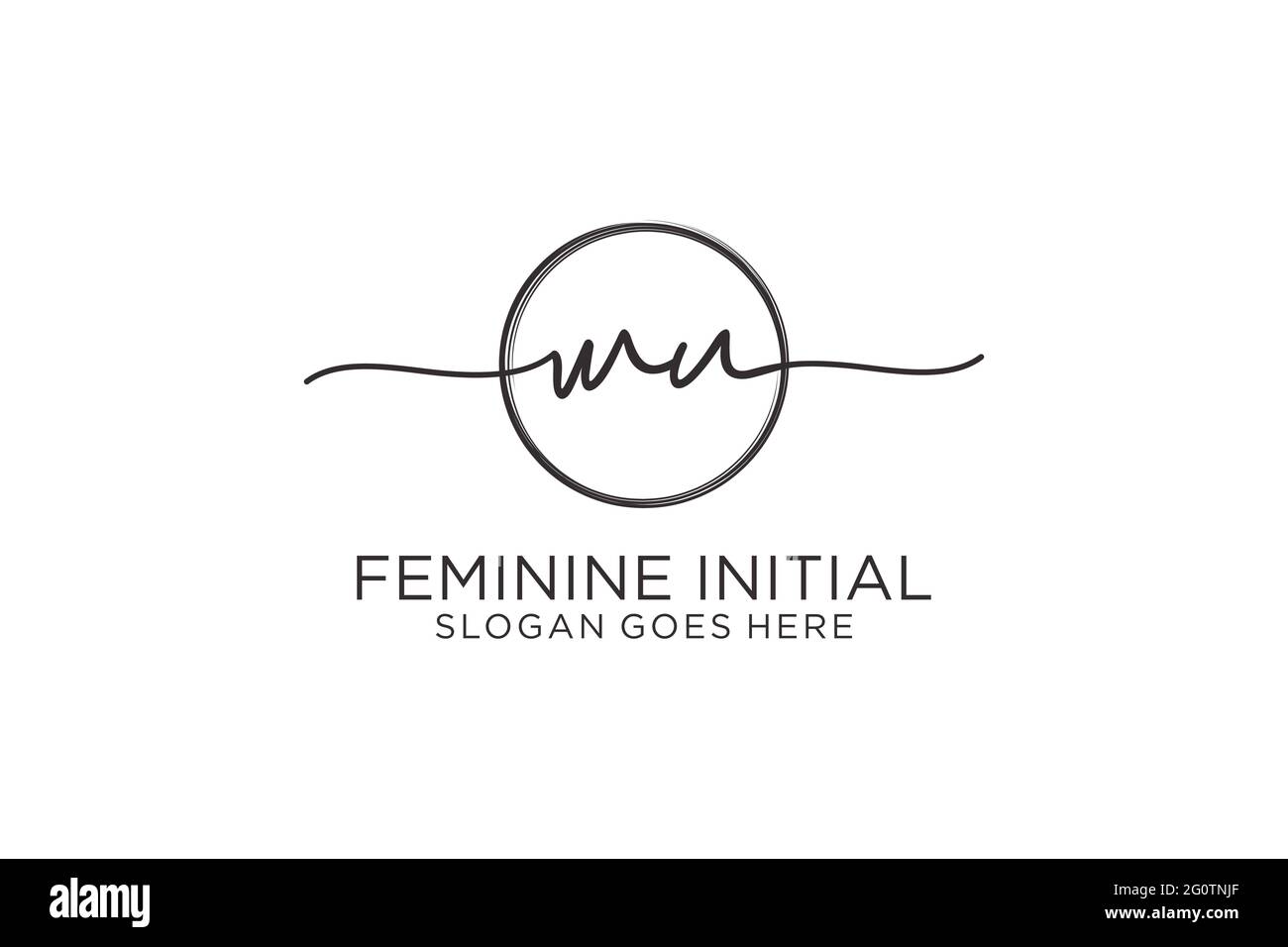WU handwriting logo with circle template vector logo of initial ...