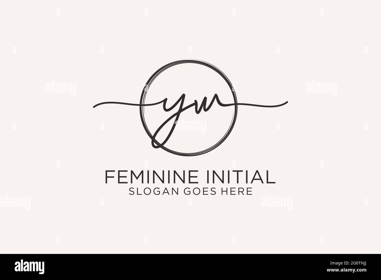 YW handwriting logo with circle template vector logo of initial ...