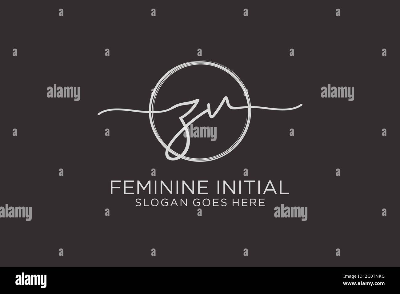 ZV handwriting logo with circle template vector logo of initial ...