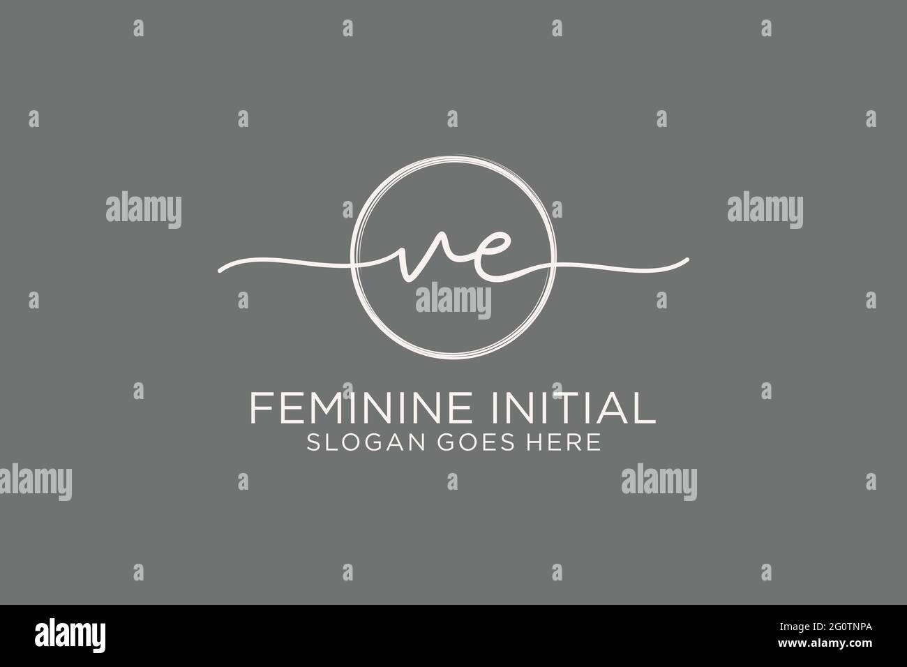 VE handwriting logo with circle template vector logo of initial ...