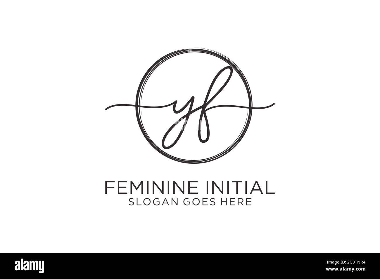 YF handwriting logo with circle template vector logo of initial ...