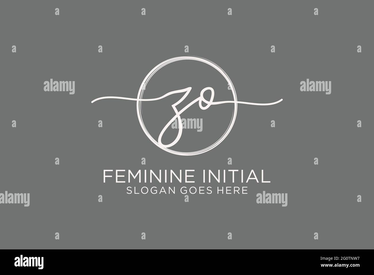 ZO handwriting logo with circle template vector logo of initial ...
