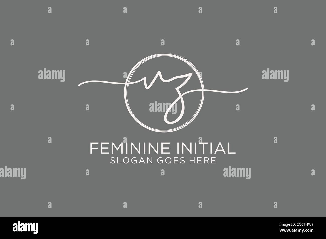 VZ handwriting logo with circle template vector logo of initial ...