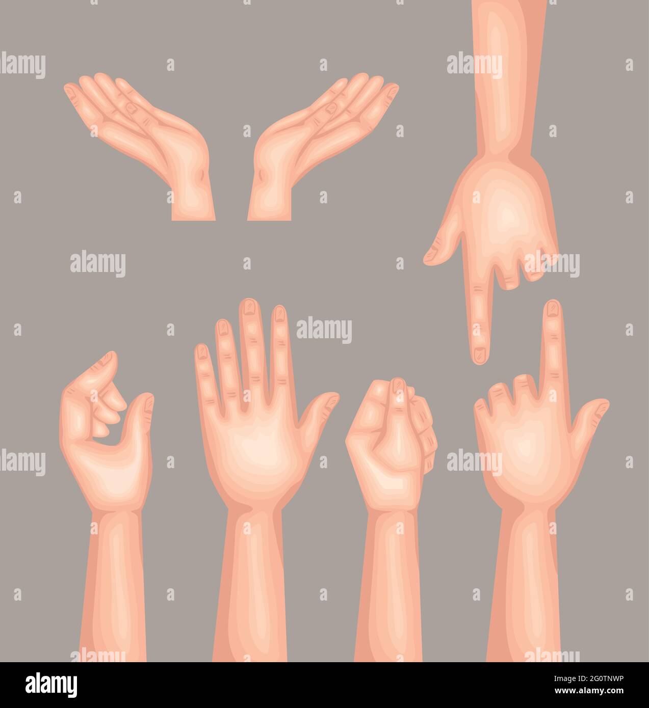 seven hands humans Stock Vector Image & Art - Alamy