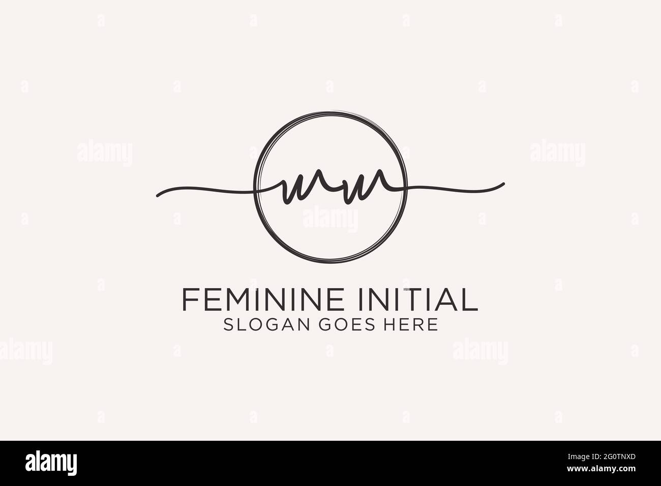 WW handwriting logo with circle template vector logo of initial ...