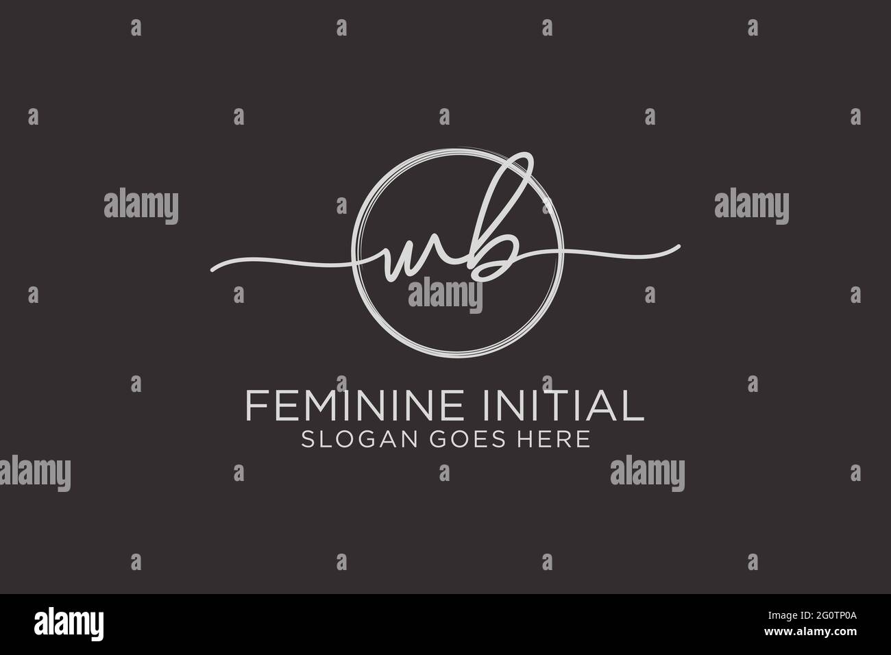 WB handwriting logo with circle template vector logo of initial ...