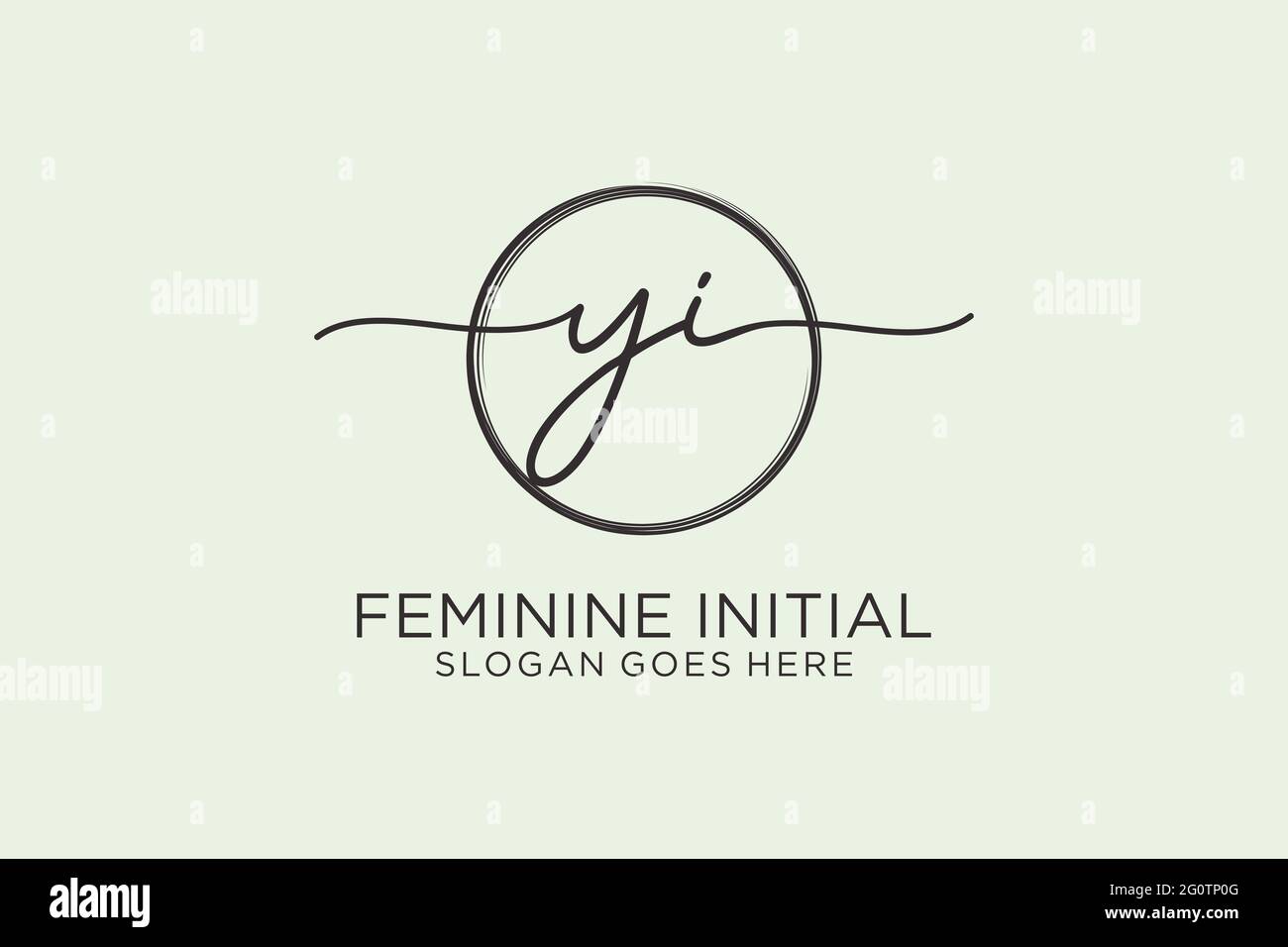 YI handwriting logo with circle template vector logo of initial ...