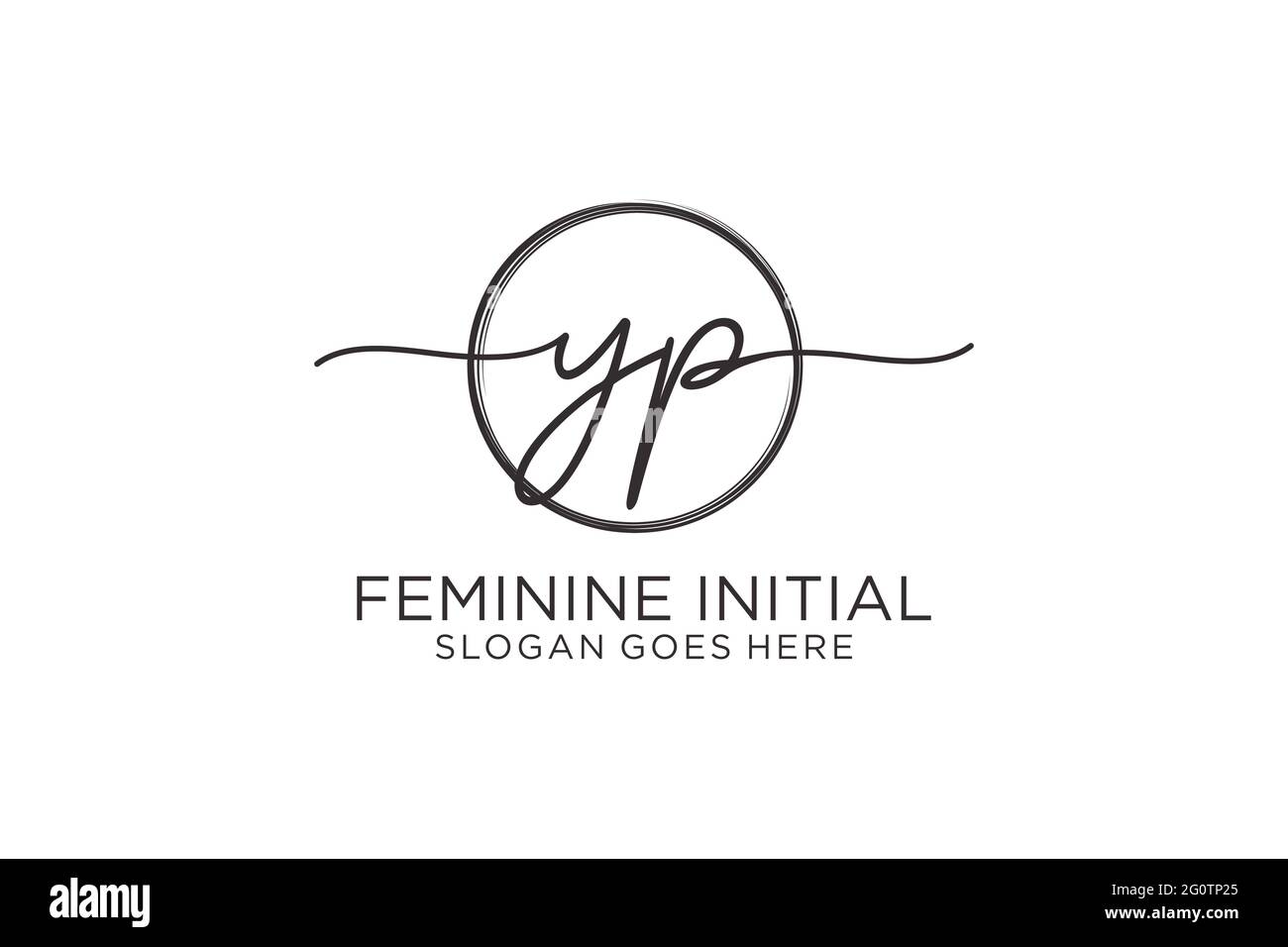 YP handwriting logo with circle template vector logo of initial ...
