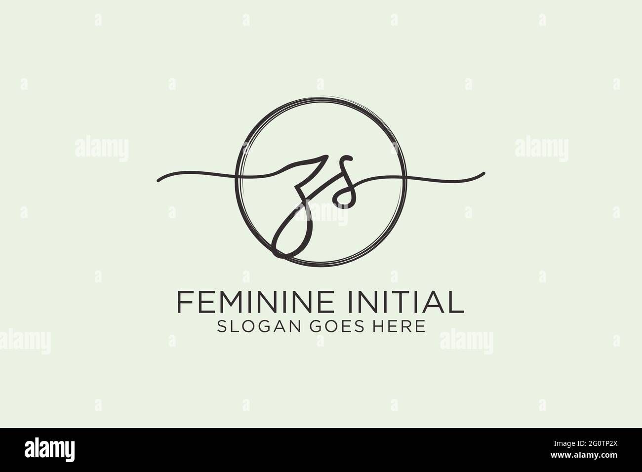 ZS handwriting logo with circle template vector logo of initial ...