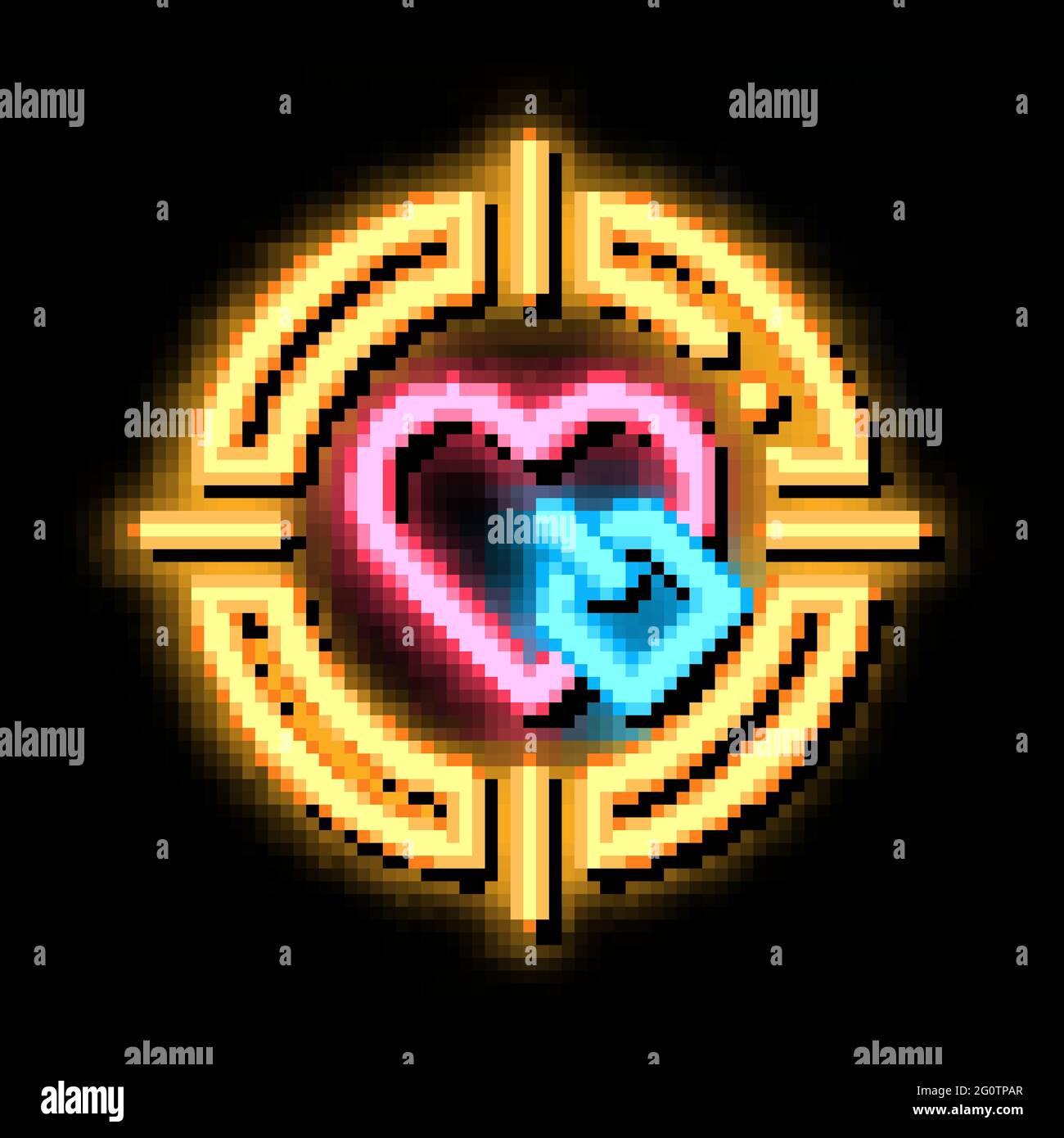 Heart Target neon glow icon illustration Stock Vector Image & Art - Alamy
