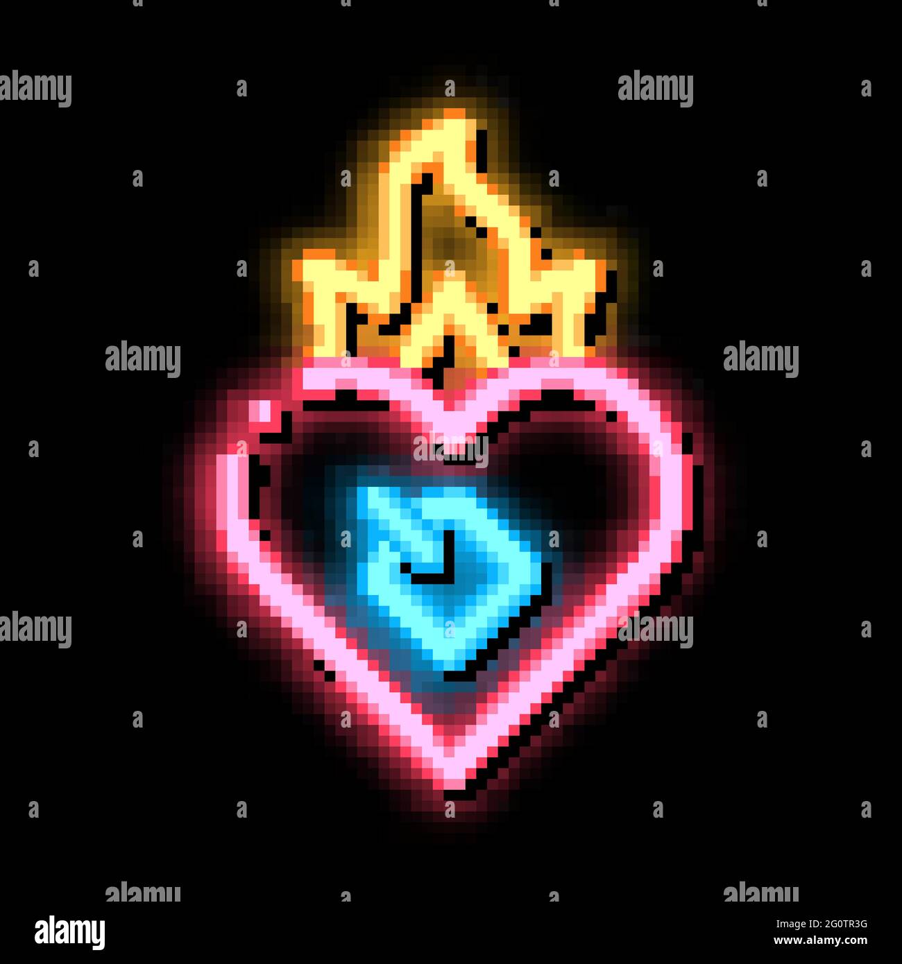 Burning Heart neon glow icon illustration Stock Vector Image & Art - Alamy