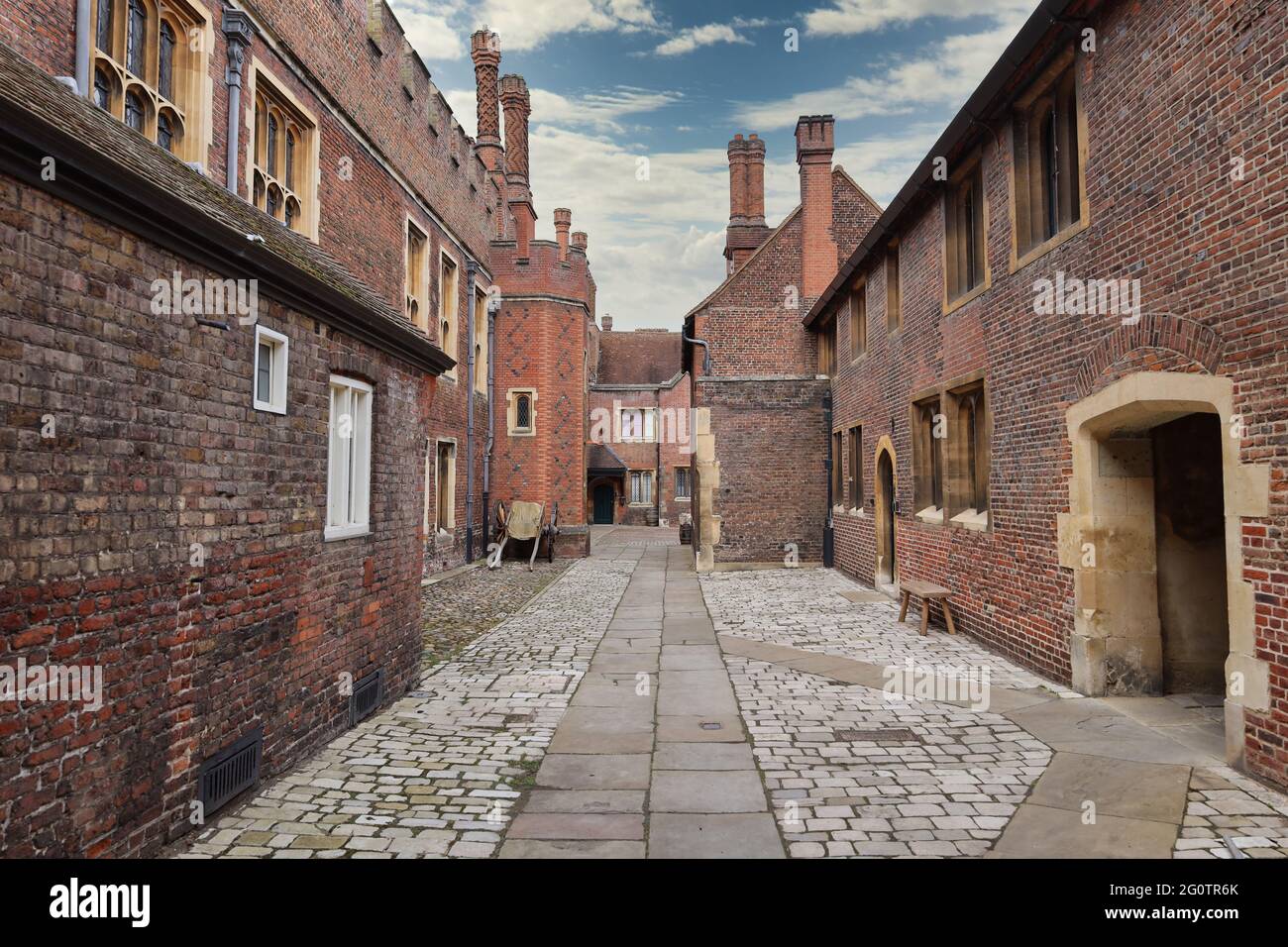 Alleyway leading to Henry VIII's kitchens at Hampton Court Palace, Greater London, England, UK Stock Photo