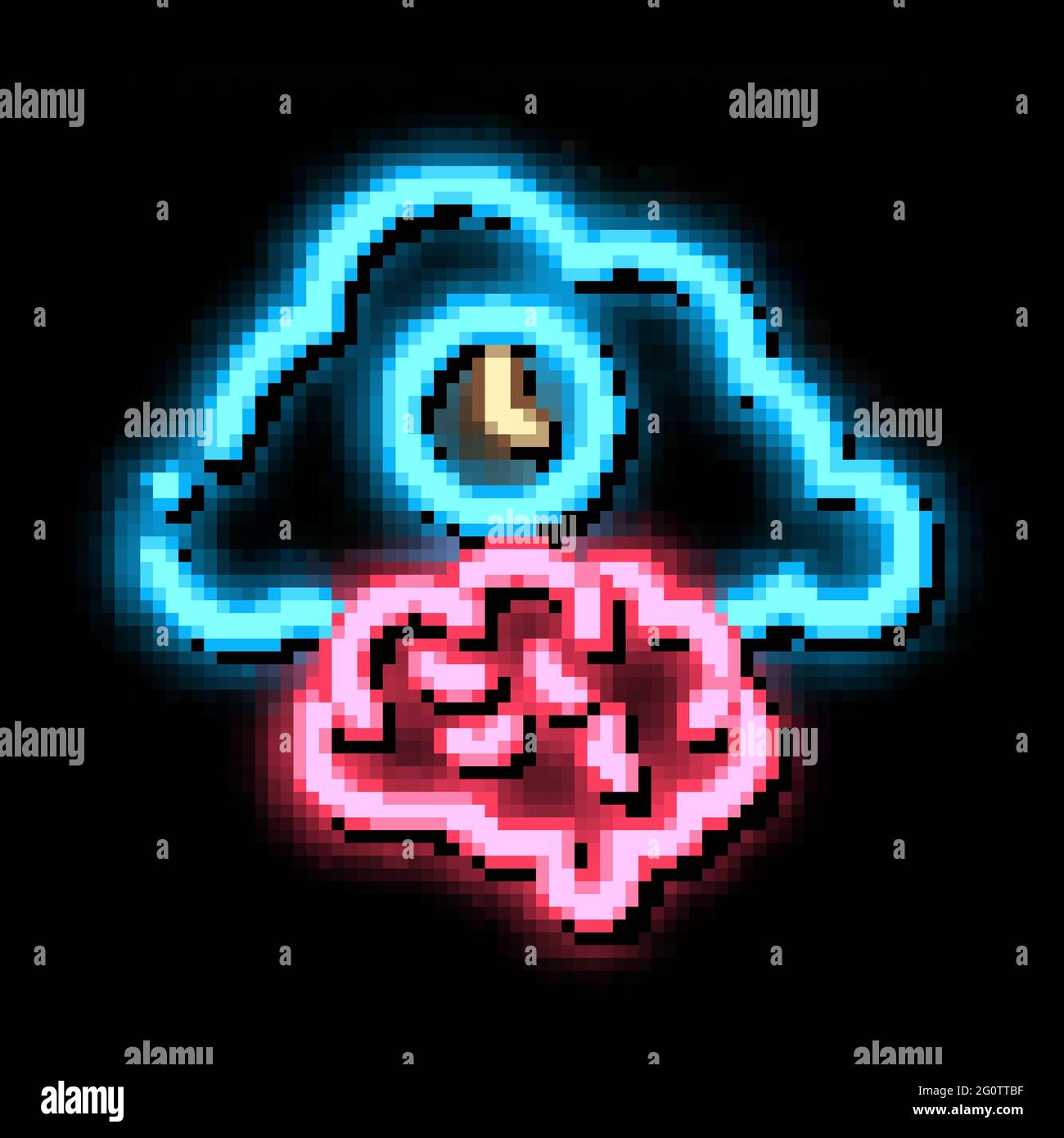 Brain Cloud Clock neon glow icon illustration Stock Vector Image & Art ...