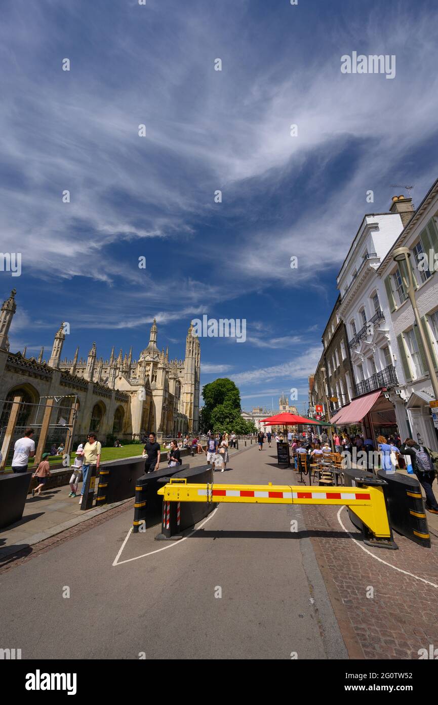 View along King's Parade, Cambridge, England Stock Photo