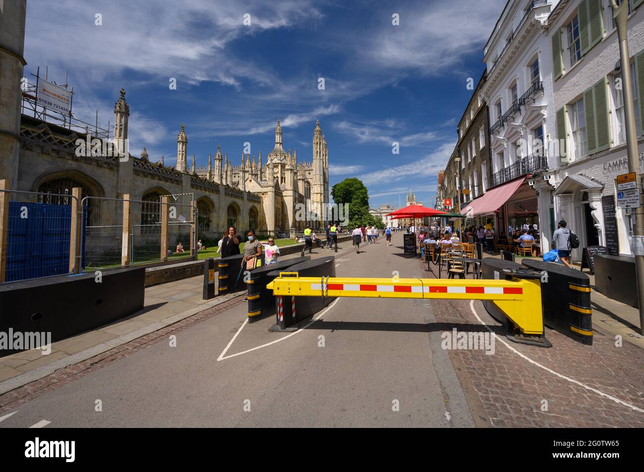 View along King's Parade, Cambridge, England Stock Photo