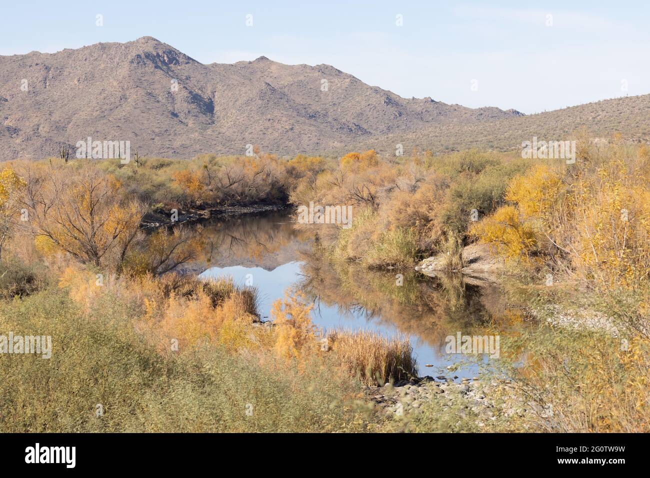 Scenic Desert Landscape in the Upper Verde River Arizona Stock Photo