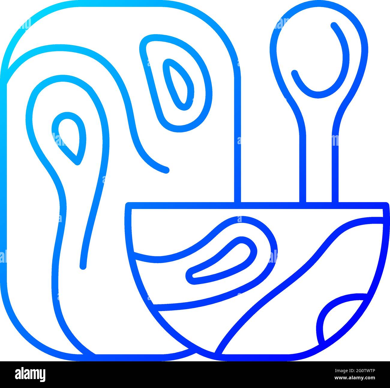 Wooden tableware gradient linear vector icon Stock Vector