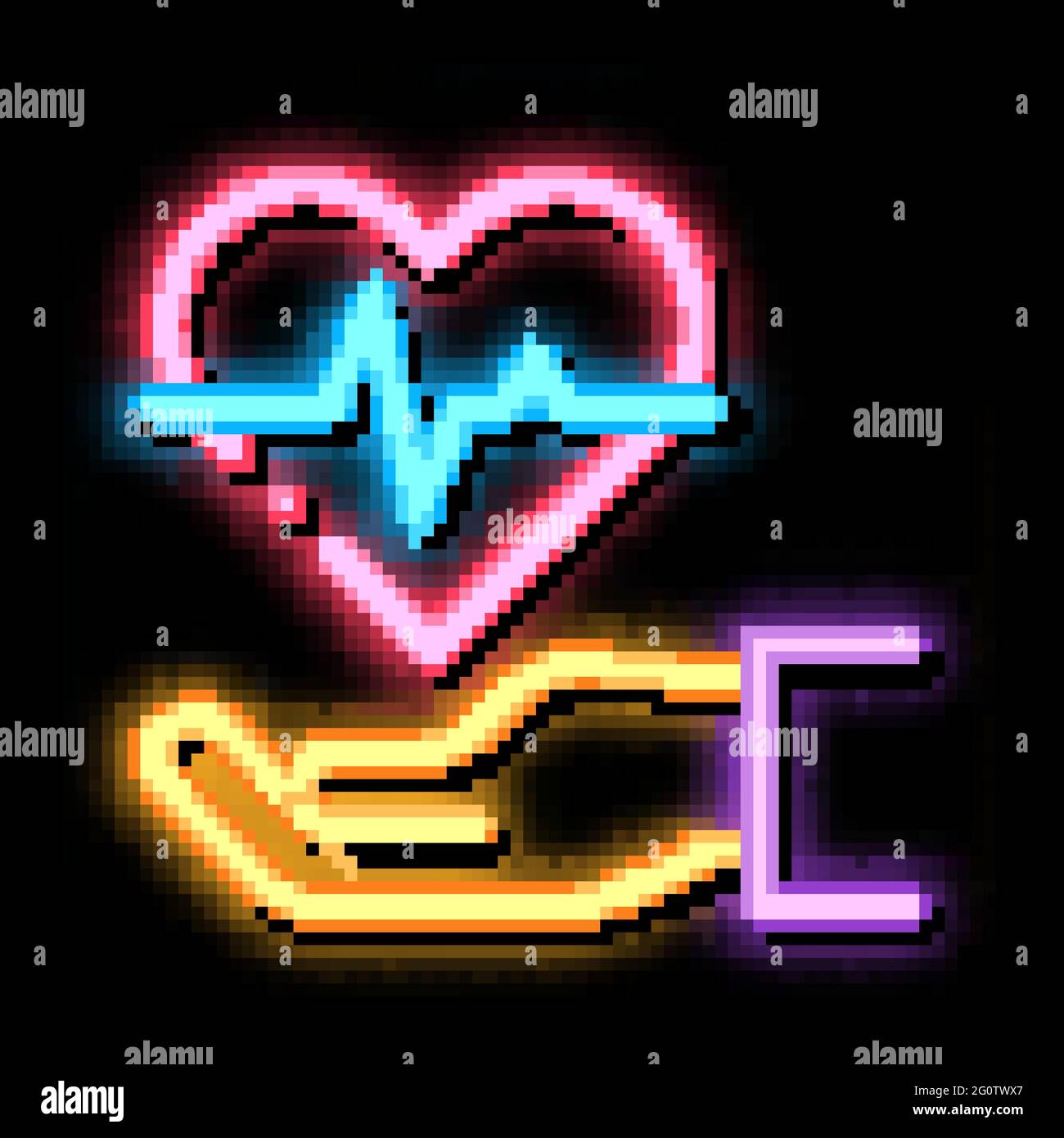 Hand Hold Heart neon glow icon illustration Stock Vector Image & Art ...