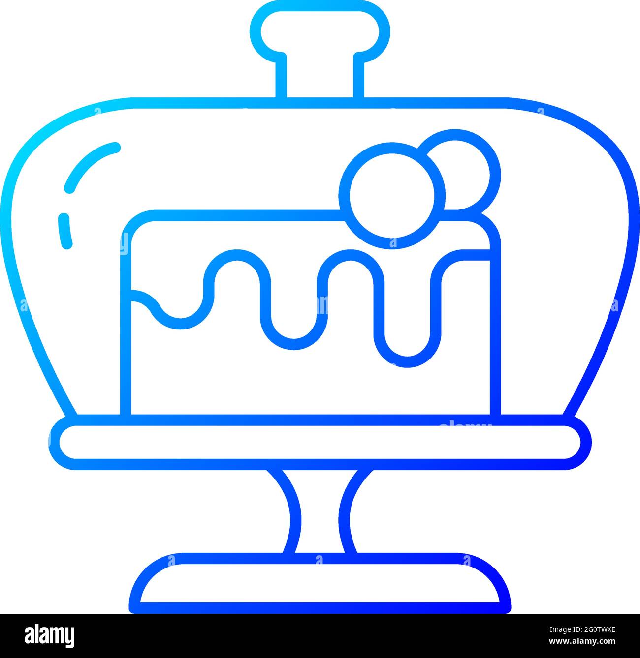 Cake stand gradient linear vector icon Stock Vector