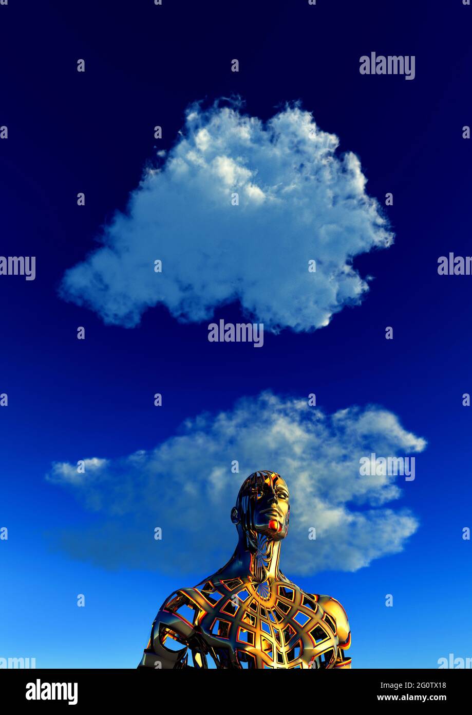 Head In The Clouds Stock Photo