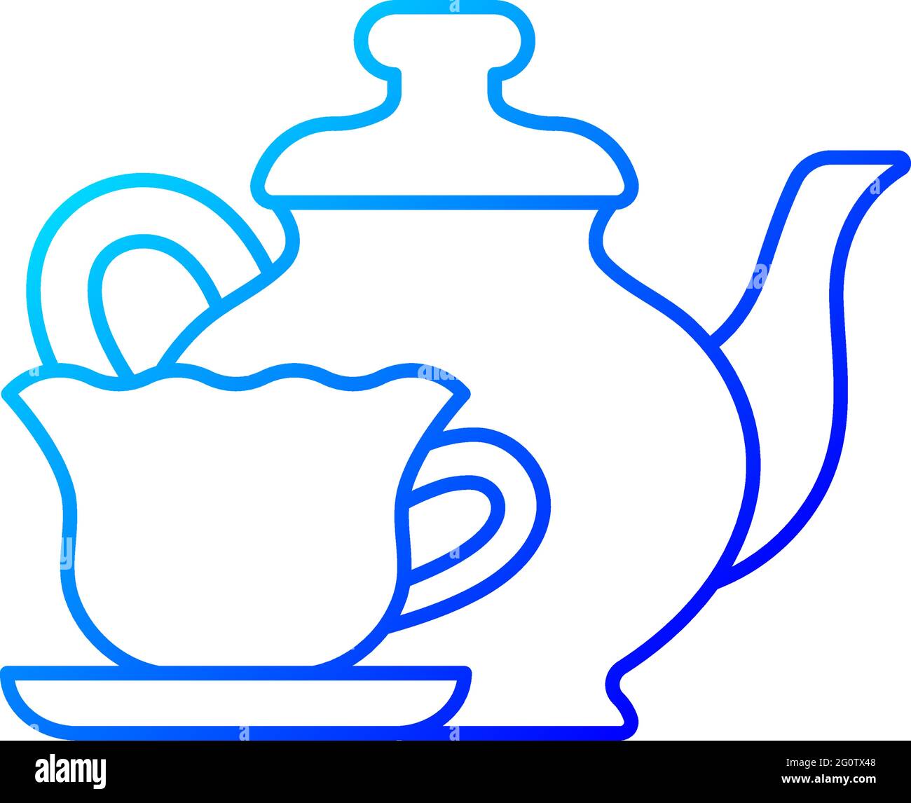 Vintage style tableware gradient linear vector icon Stock Vector