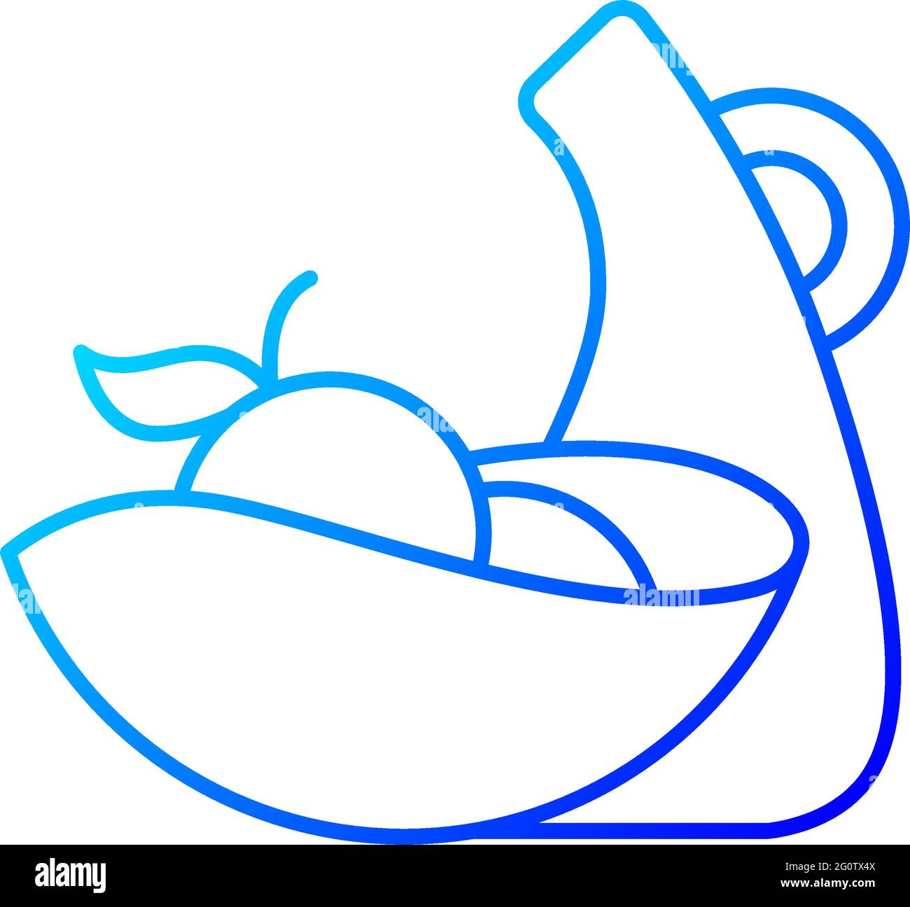 Irregular shape tableware gradient linear vector icon Stock Vector
