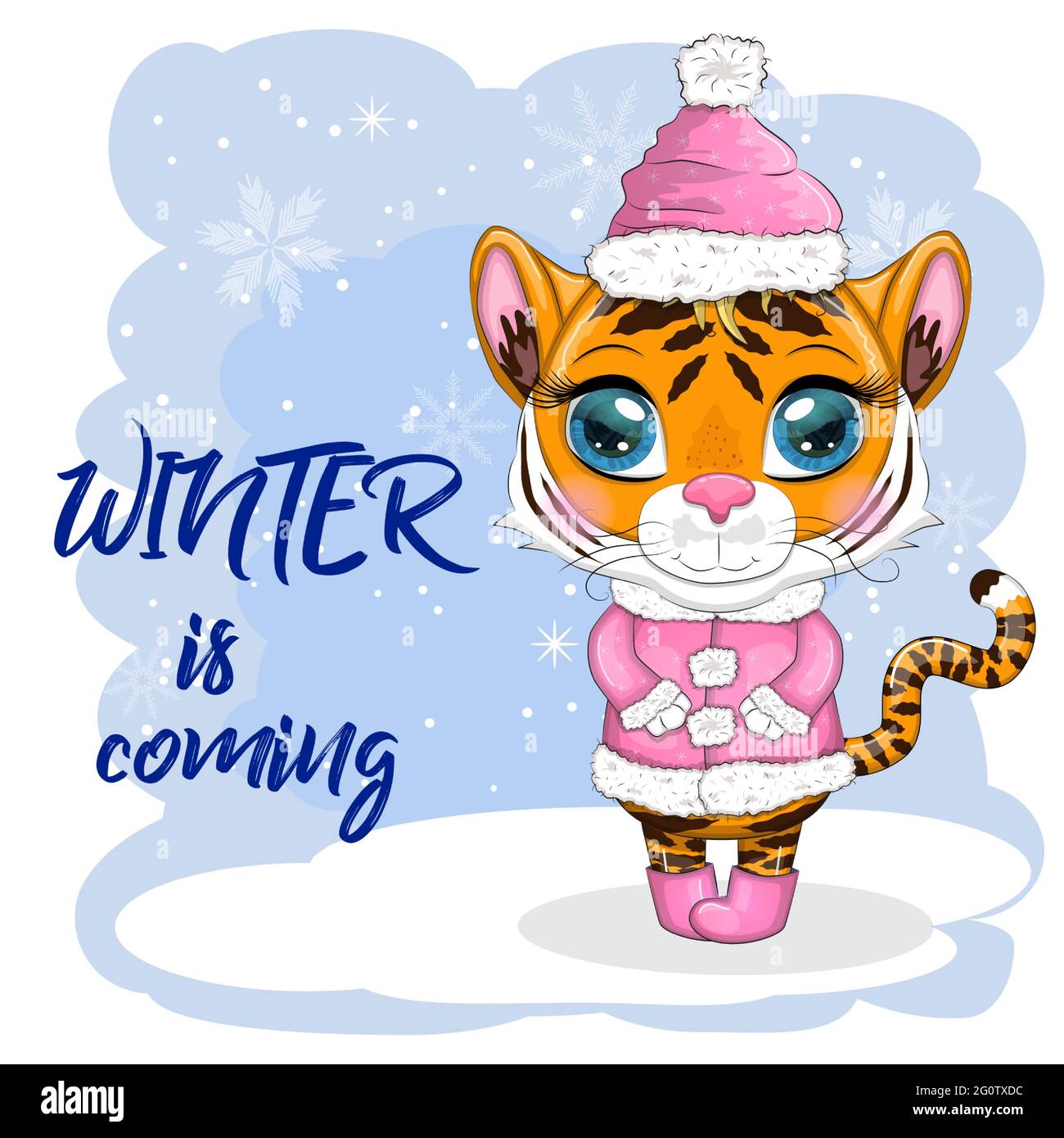 Boots Christmas 2022 Cartoon Tiger In A Fur Coat And Boots On A Winter Background, Winter Is  Coming. Children's Stylistics, Cute. Symbol Of 2022 New Year And Christmas  Stock Vector Image & Art - Alamy