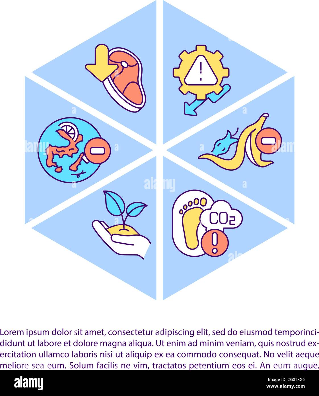 Lowering carbon footprint concept line icons with text Stock Vector ...