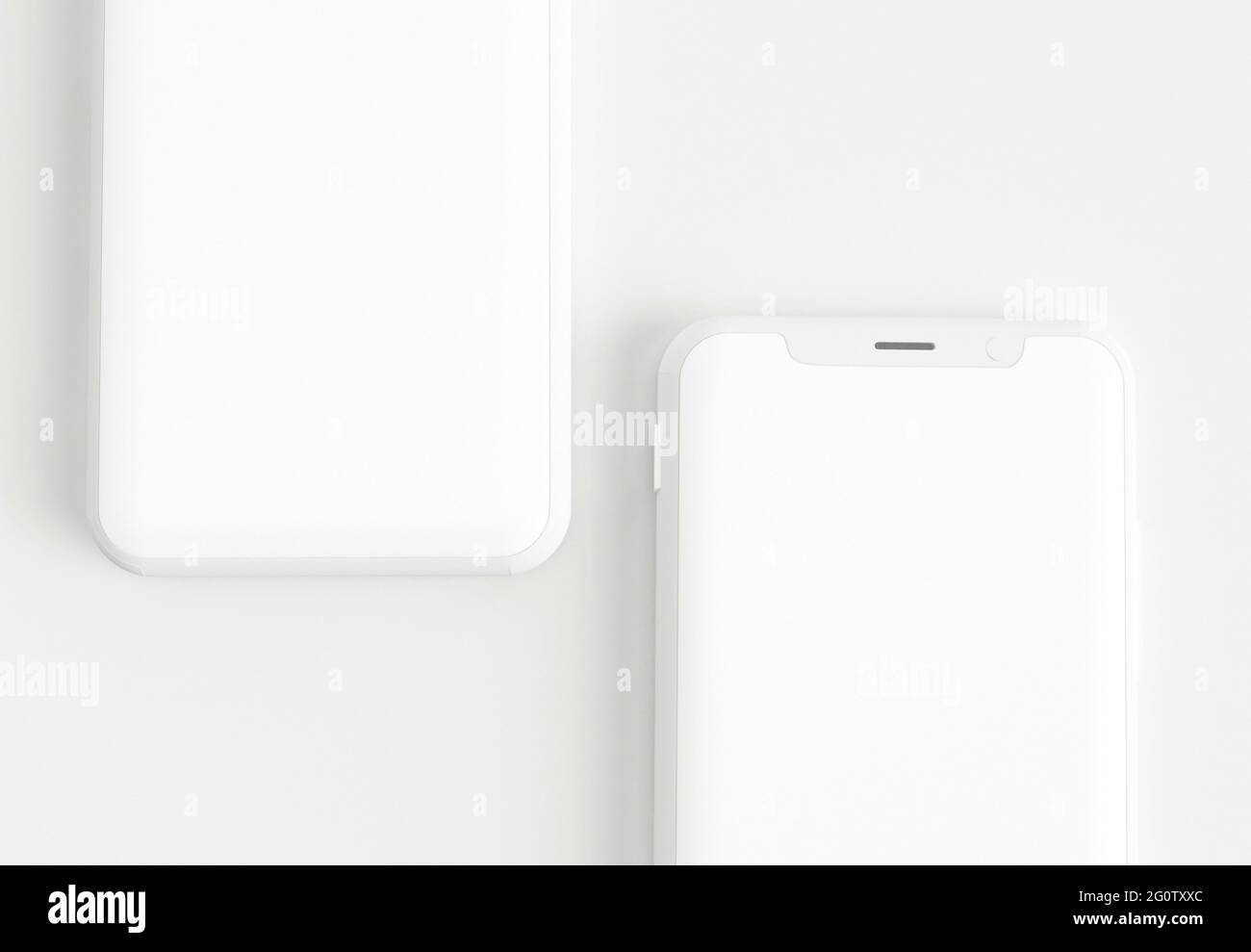 3d render illustration generic phone mock up in a white design high key ...