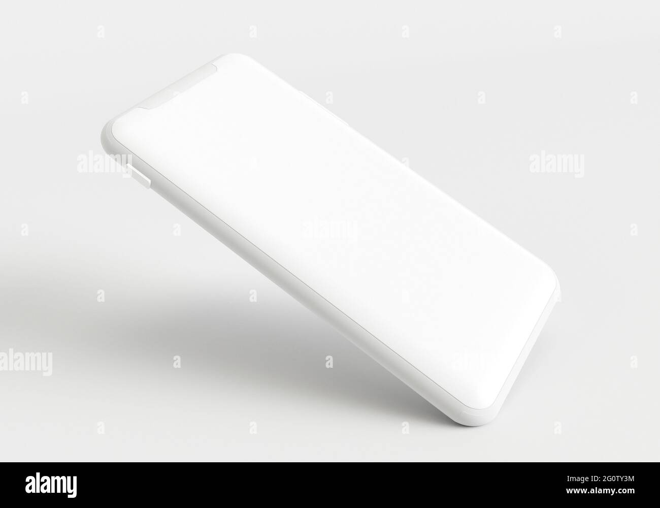 3d render illustration generic phone mock up in a white design high key ...